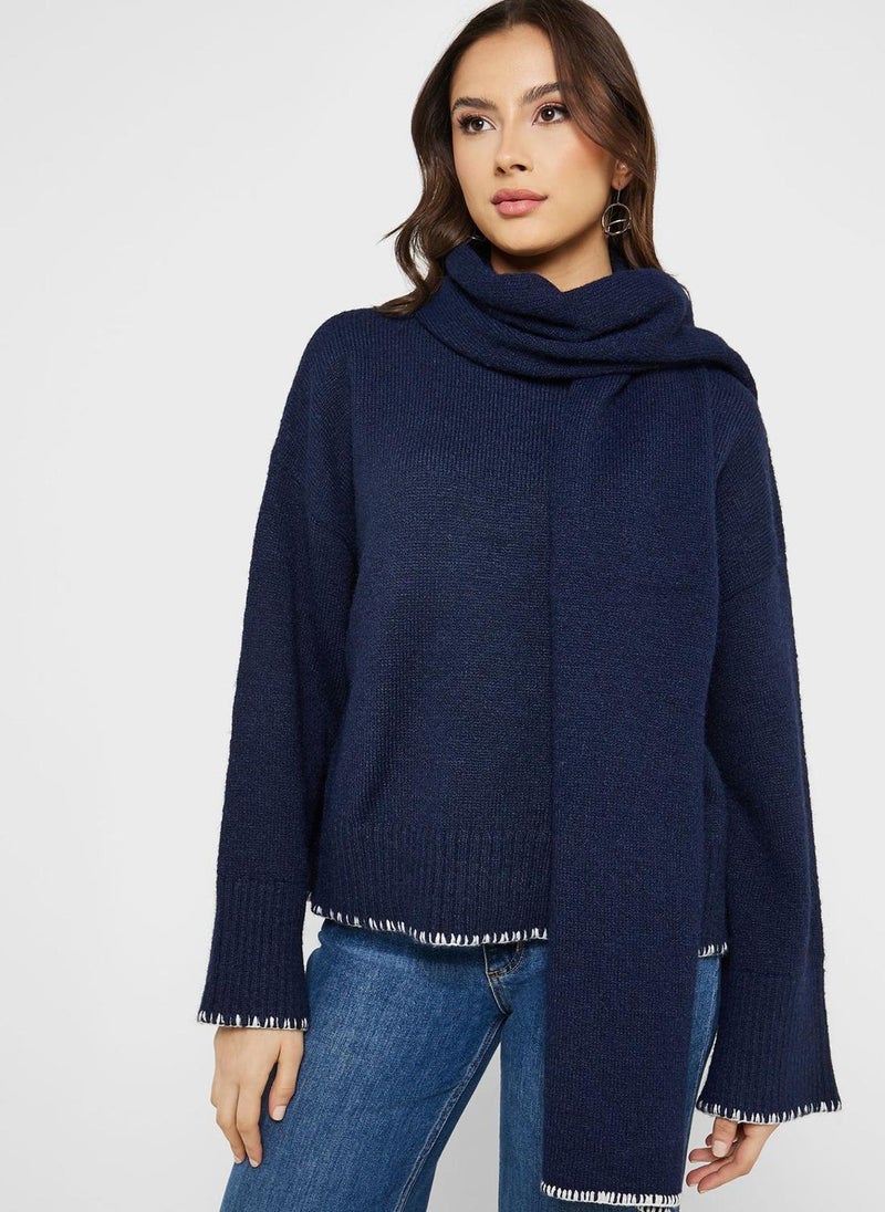 Round Neck Knitted Sweater