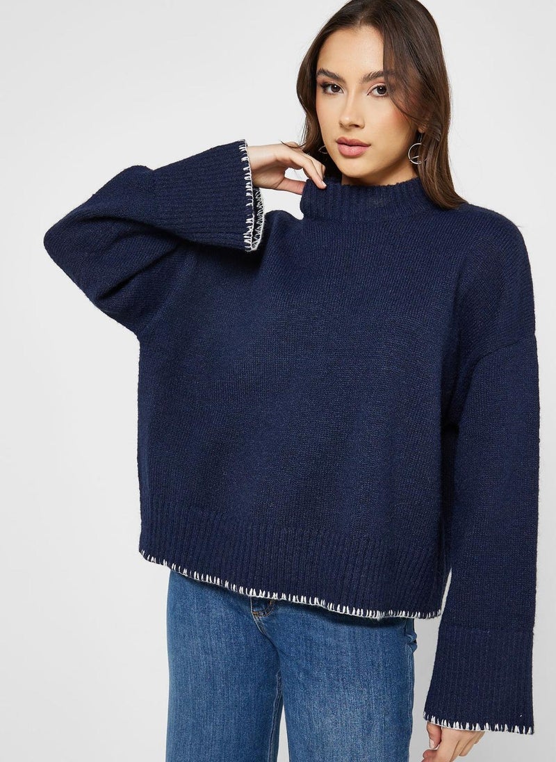 Round Neck Knitted Sweater