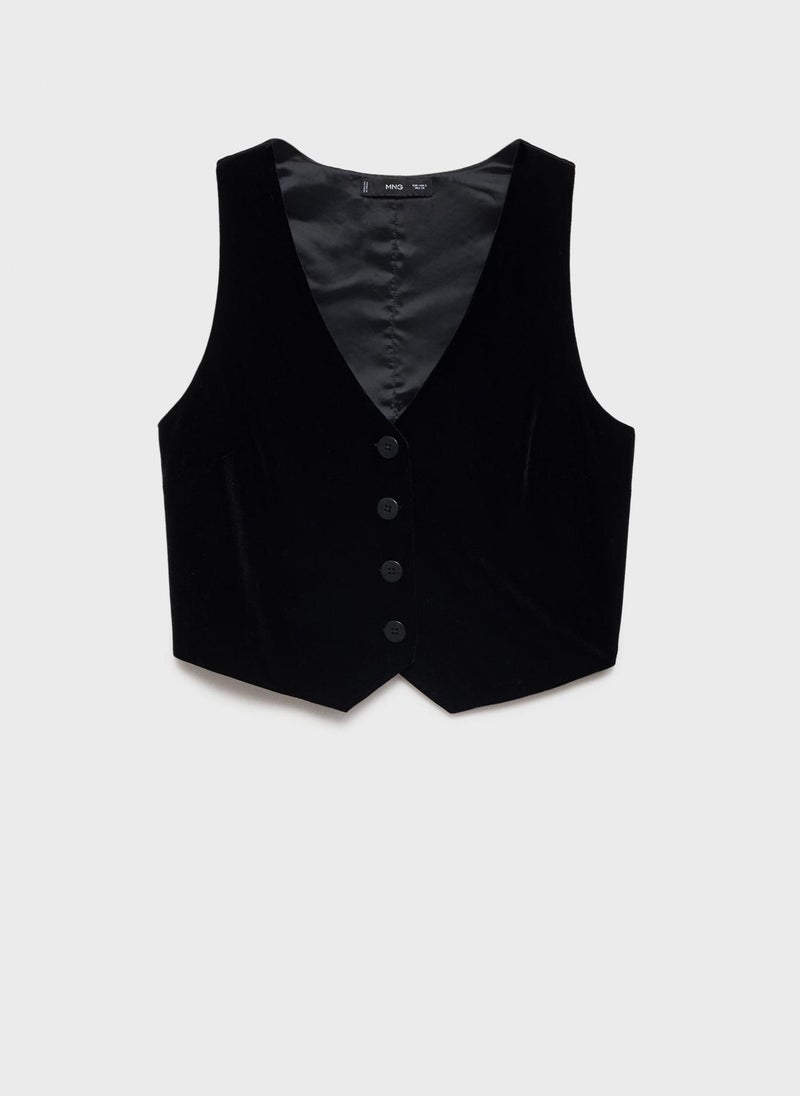 Cropped Velvet Waistcoat