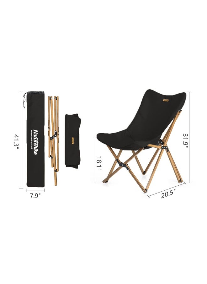 Mw01 Outdoor Folding Chair | Ultralight Portable Camp Chair | Durable Aluminum Frame, Robust Oxford 600D Fabric, Compact Design | Black