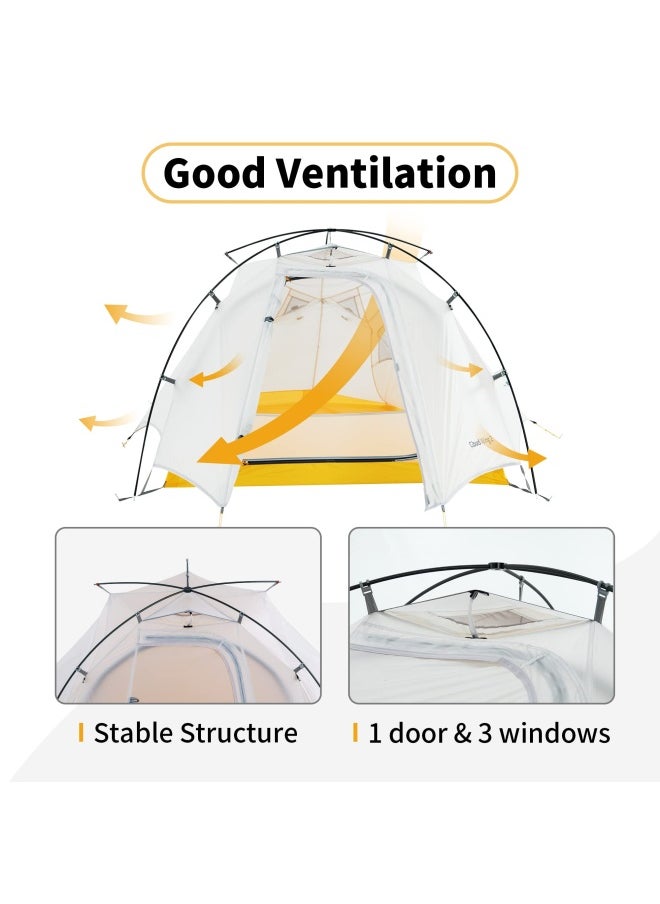 Updated Cloud Up 2 Tent | 2-Person Tent | Rectangular, Lightweight, Waterproof | Color - Gray