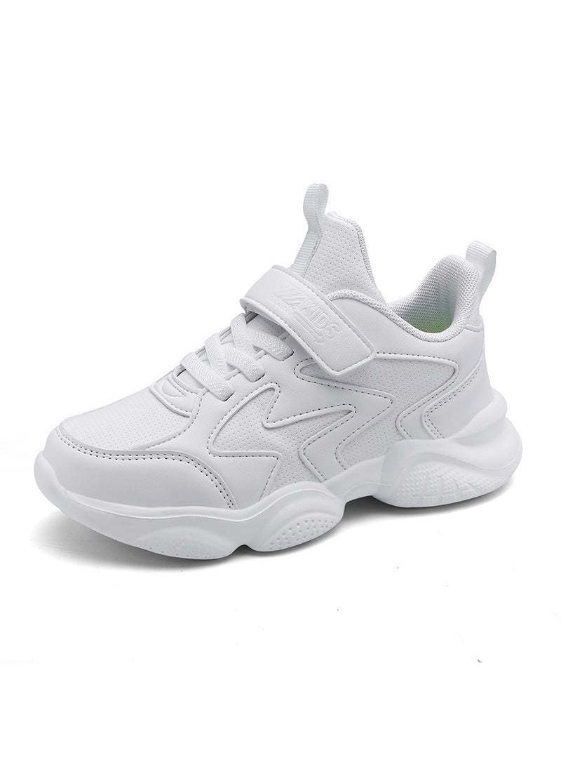 Wholesale Girls White Shoes Boys Running Shoes Small Children Soft Sole School Children White Sports Shoes Factory8856 white leather 8856 white leather