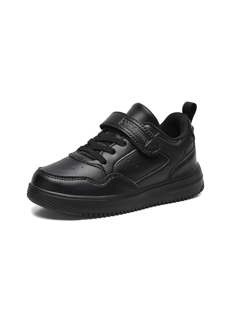 Childrens Shoes Girls Board Shoes Black Spring and Autumn New Middle and Large Childrens Fashionable Leather Casual Shoes Soft Sole Small Black Shoes Trendy for BoysBlack RH790 leather Black RH790 leather