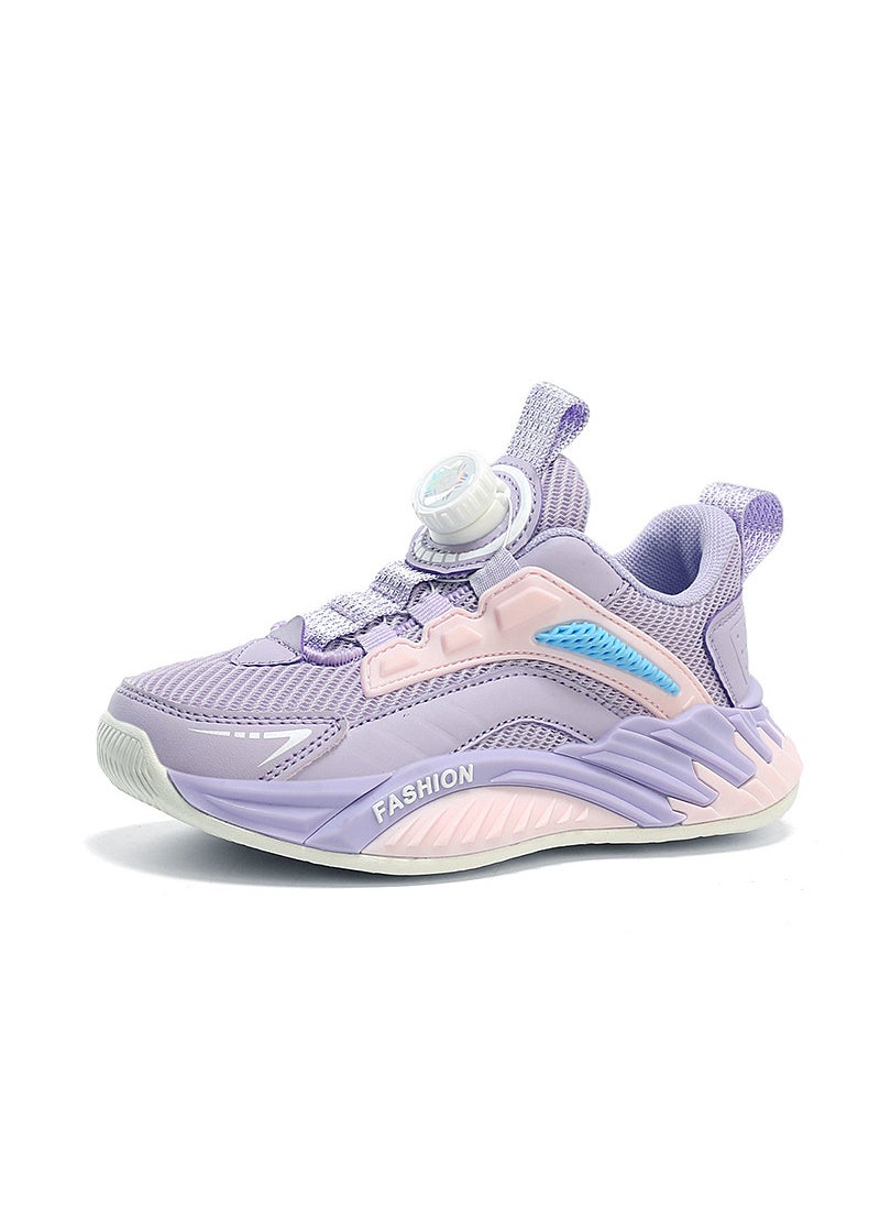 Breathable Kids Running Shoes Lightweight Spring SneakersPink purple double net Pink purple double net