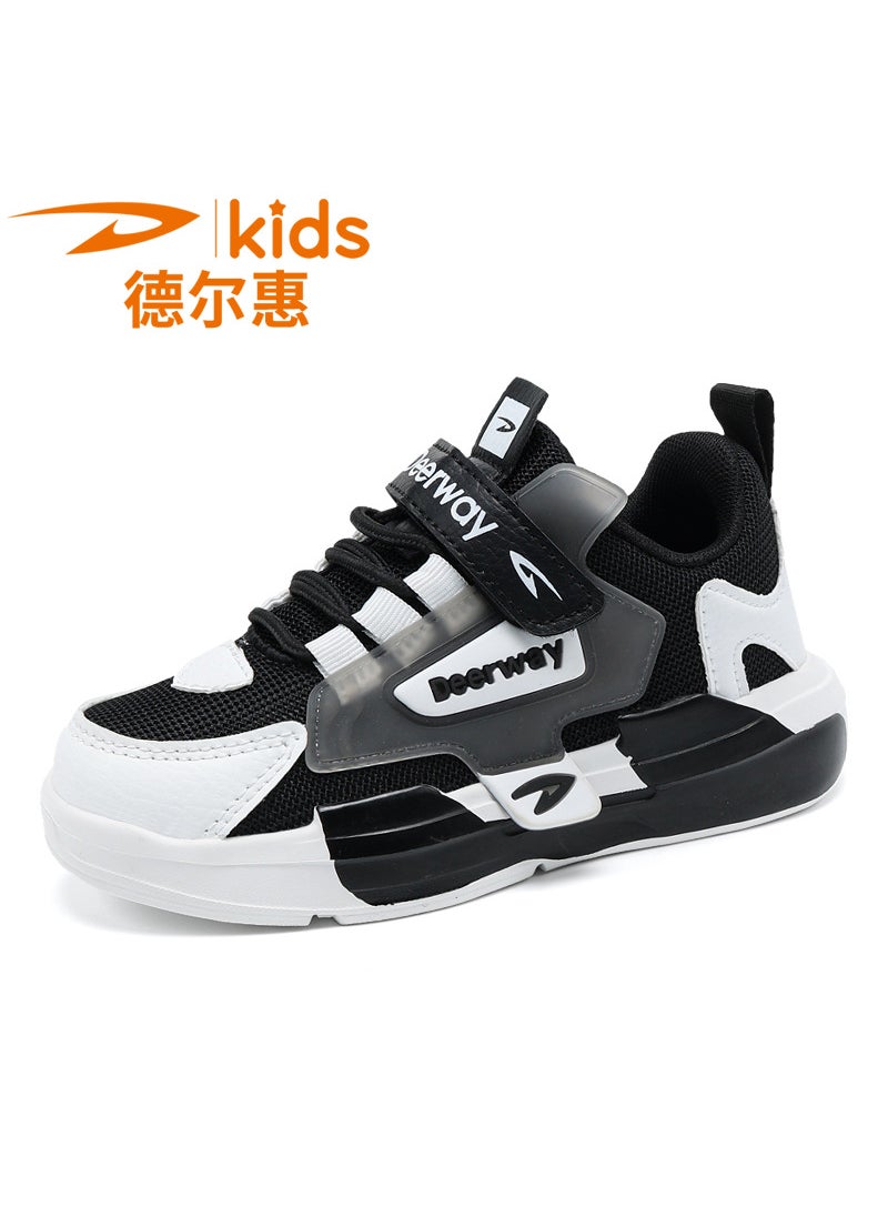 Breathable Delhui Mesh Kids Sneakers Non-SlipBlack Black