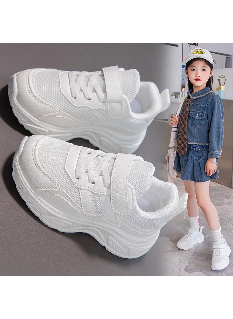 Kids Fall Lightweight Sneakers Anti-SlipWhite White