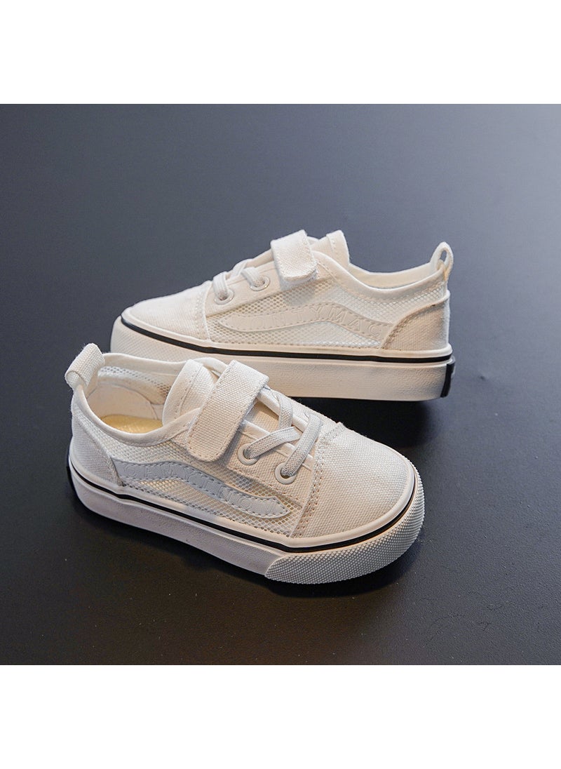 Breathable Canvas Shoes for Kids Summer 2024White White