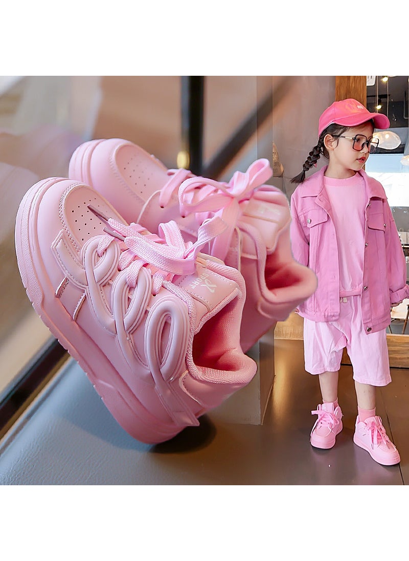 Girls Summer 2024 Trendy High-Top SneakersPink Pink