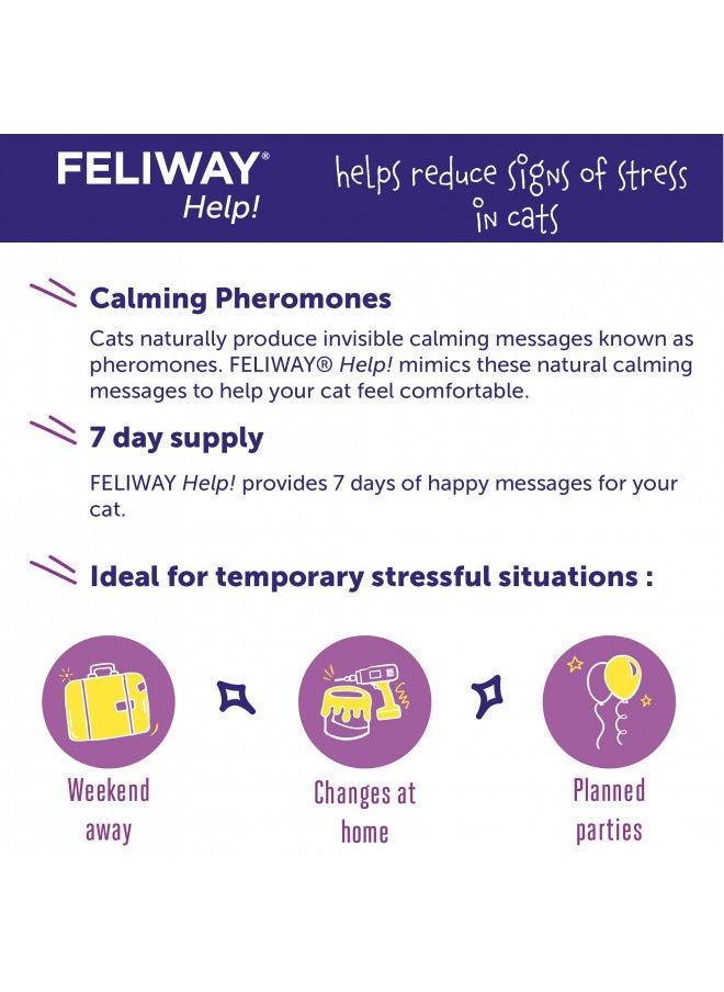 FELIWAY® Help! Cat Calming Pheromone Diffuser, 7 Day Starter Kit