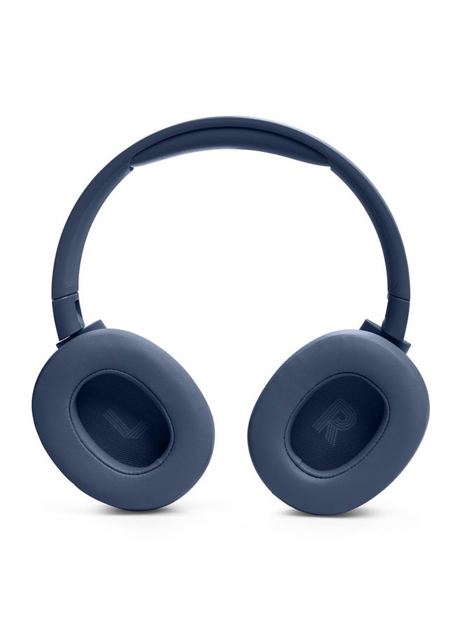 Tune 720Bt Wireless Over Ear Headphones Pure Bass Sound 76H Battery Hands Free Call Plus Voice Aware Multi Point Connection Lightweight And Foldable Detachable Audio Cable Blue