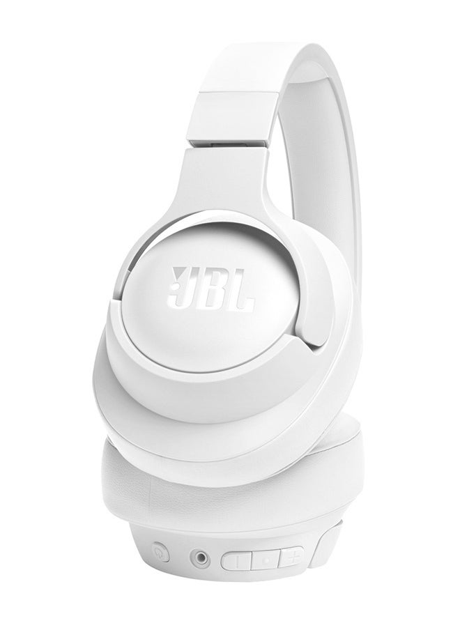 Tune 720Bt Wireless Over Ear Headphones Pure Bass Sound 76H Battery Hands Free Call Plus Voice Aware Multi Point Connection Lightweight And Foldable Detachable Audio Cable White