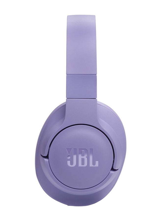 Tune 720Bt Wireless Over Ear Headphones Pure Bass Sound 76H Battery Hands-Free Call Plus Voice Aware Multi Point Connection Lightweight And Foldable Detachable Audio Cable Purple