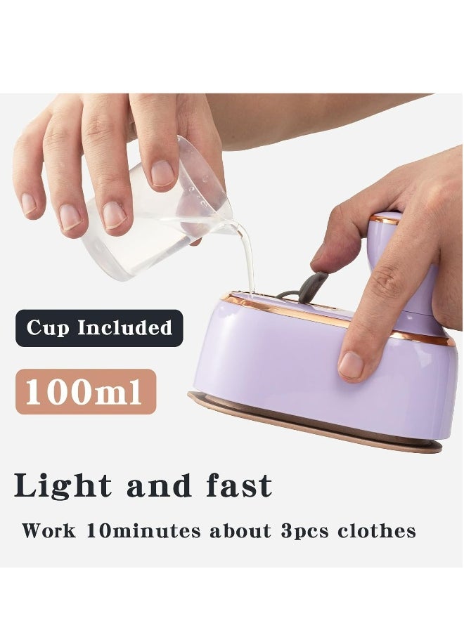 Travel Steamer Iron for Clothes Mini - Portable Ironing Machine 180°Rotatable,Travel Small Size Portable Steamer Travel College Dorm Home Essentials Steamer for Clothes (Purple)