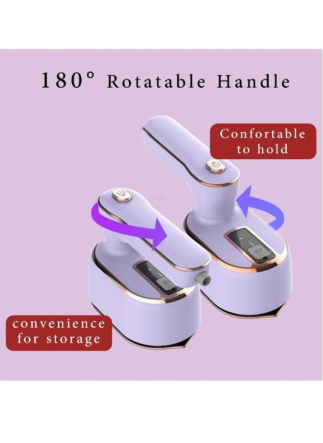 Travel Steamer Iron for Clothes Mini - Portable Ironing Machine 180°Rotatable,Travel Small Size Portable Steamer Travel College Dorm Home Essentials Steamer for Clothes (Purple)