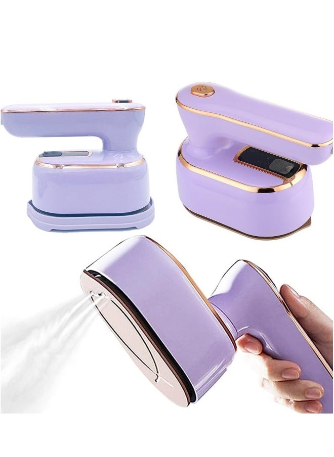 Travel Steamer Iron for Clothes Mini - Portable Ironing Machine 180°Rotatable,Travel Small Size Portable Steamer Travel College Dorm Home Essentials Steamer for Clothes (Purple)