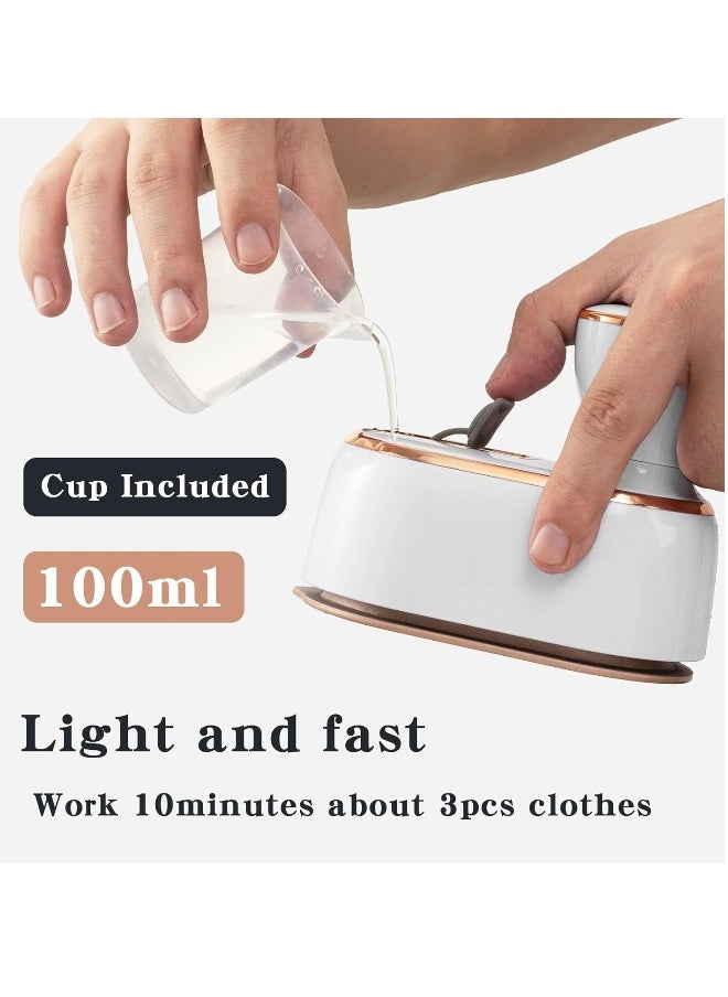 Travel Steamer Iron for Clothes Mini - Portable Ironing Machine 180°Rotatable,Travel Small Size Portable Steamer Travel College Dorm Home Essentials Steamer for Clothes (White)