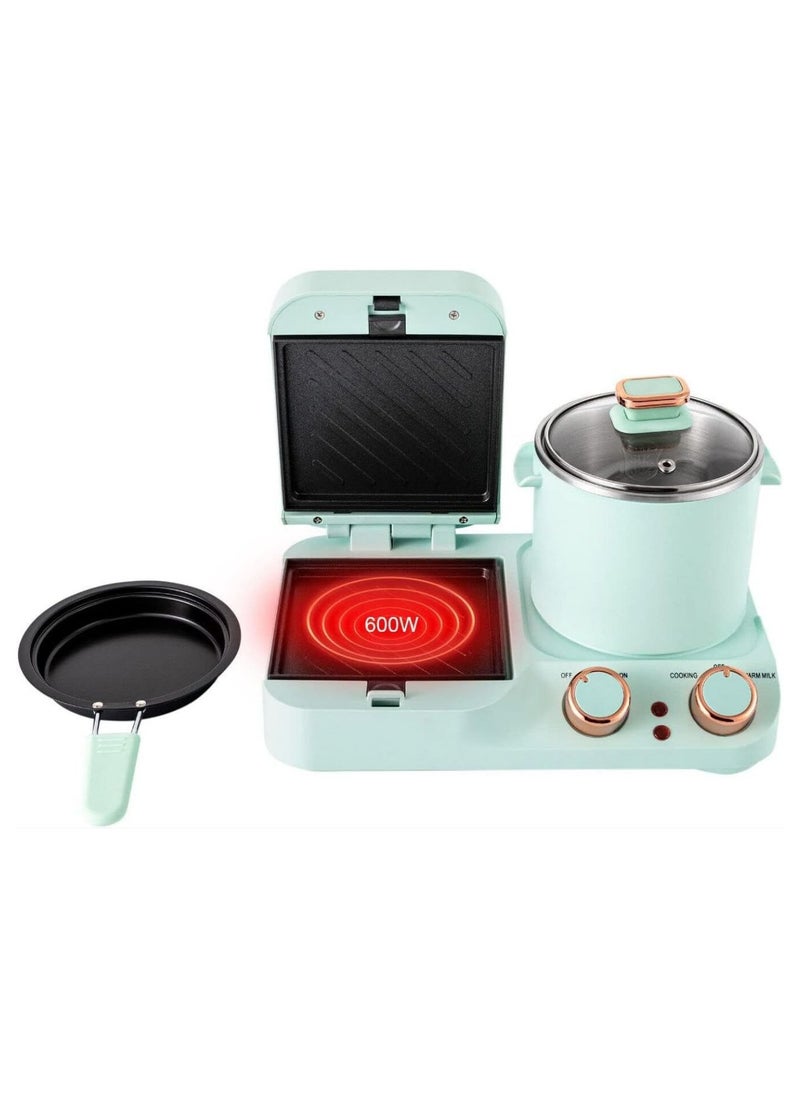 3 in 1 breakfast station multifunctional mini breakfast machine with soup pot and frying pan retro electric toaster breakfast machine sandwich maker for home kitchen.