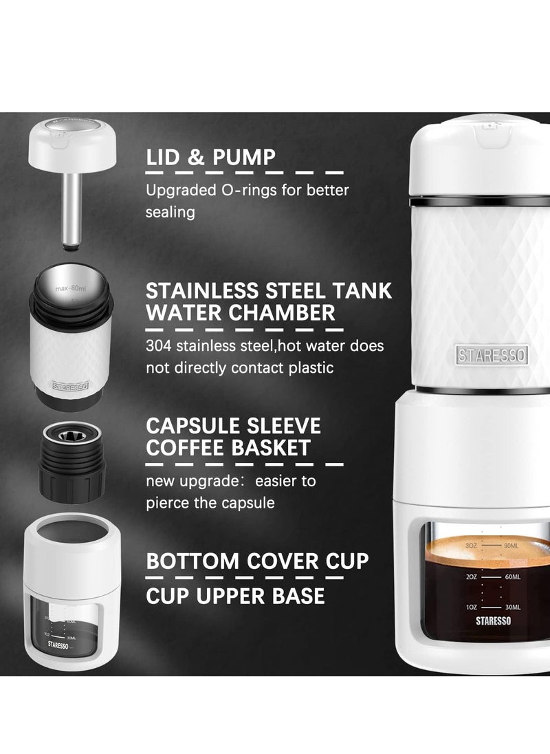 Portable Espresso Maker Small Eepresso Cappuccino Coffee Machine,Travel Coffee Maker Small Press Hand Coffee Maker Espresso Machine for Camping, Travel Office Home Sailing