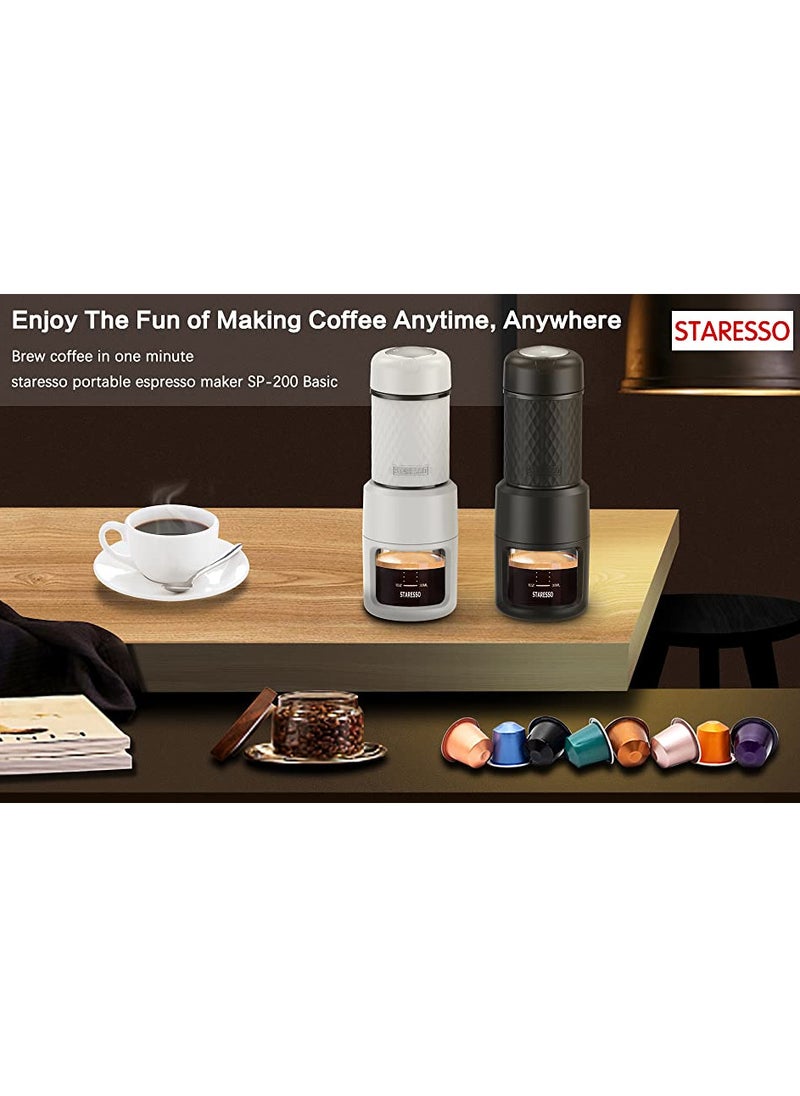 Portable Espresso Maker Small Eepresso Cappuccino Coffee Machine,Travel Coffee Maker Small Press Hand Coffee Maker Espresso Machine for Camping, Travel Office Home Sailing