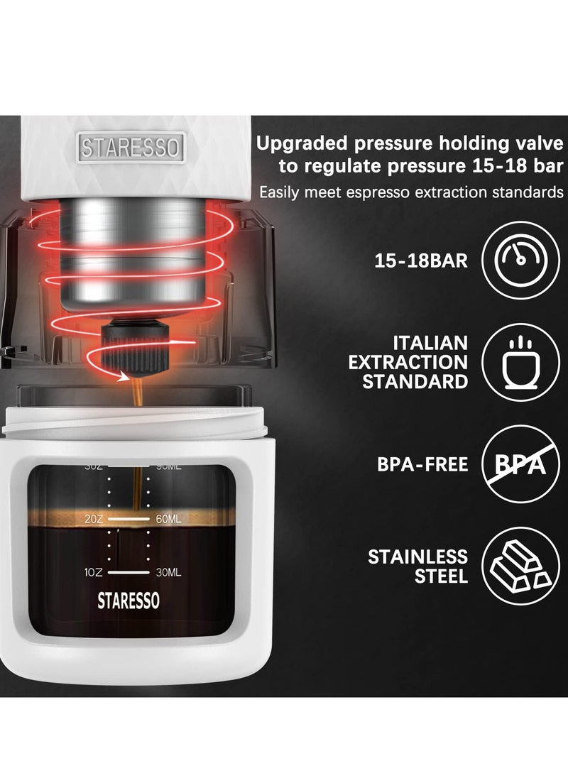 Portable Espresso Maker Small Eepresso Cappuccino Coffee Machine,Travel Coffee Maker Small Press Hand Coffee Maker Espresso Machine for Camping, Travel Office Home Sailing