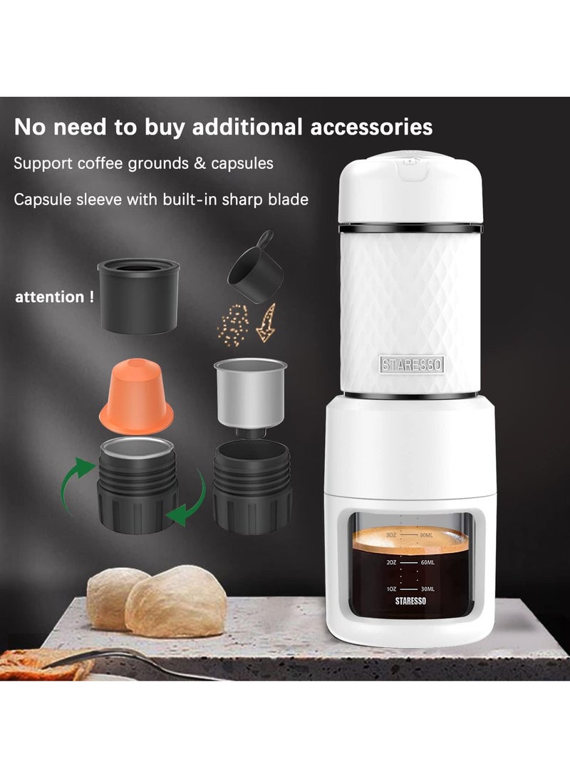 Portable Espresso Maker Small Eepresso Cappuccino Coffee Machine,Travel Coffee Maker Small Press Hand Coffee Maker Espresso Machine for Camping, Travel Office Home Sailing