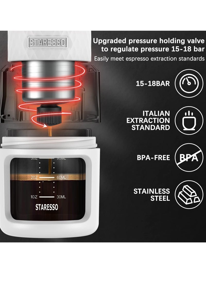 Portable Espresso Maker Small Eepresso Cappuccino Coffee Machine,Travel Coffee Maker Small Press Hand Coffee Maker Espresso Machine for Camping, Travel Office Home Sailing