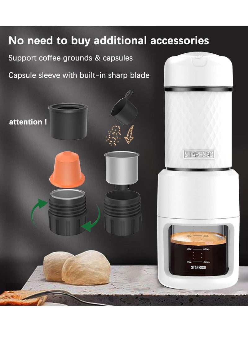 Portable Espresso Maker Small Eepresso Cappuccino Coffee Machine,Travel Coffee Maker Small Press Hand Coffee Maker Espresso Machine for Camping, Travel Office Home Sailing