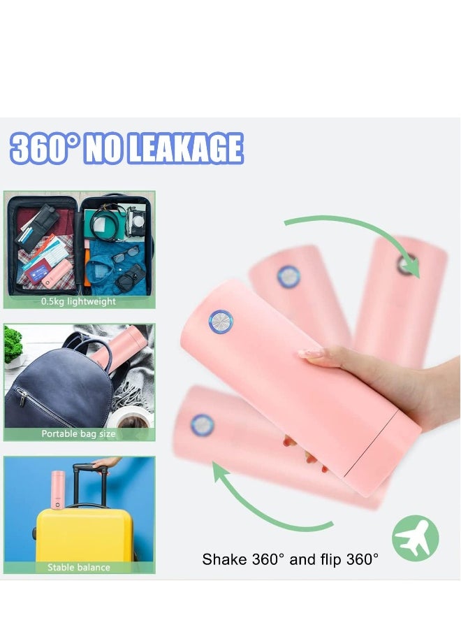 Travel Electric Kettle,Small Portable Kettle with Non stick Coating, One Cup Hot Water Maker Travel Kettle,Portable Water Boiler,400 ml pink