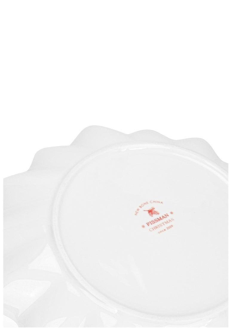 Polygon Serving Dish 24cm Christmas New Bone China, Christmas Holiday Season Collection Dinnerware