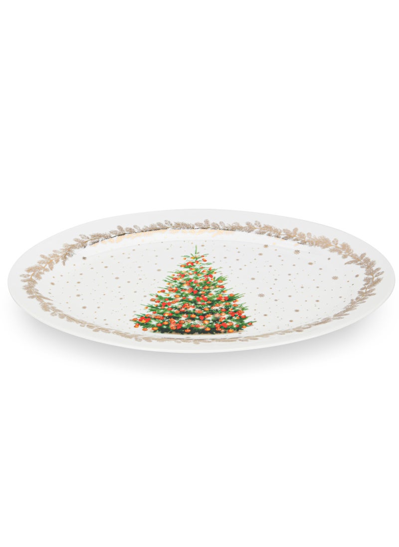 Oval Plate Christmas, 30cm, New Bone China Christmas Holiday Season Collection Dinnerware