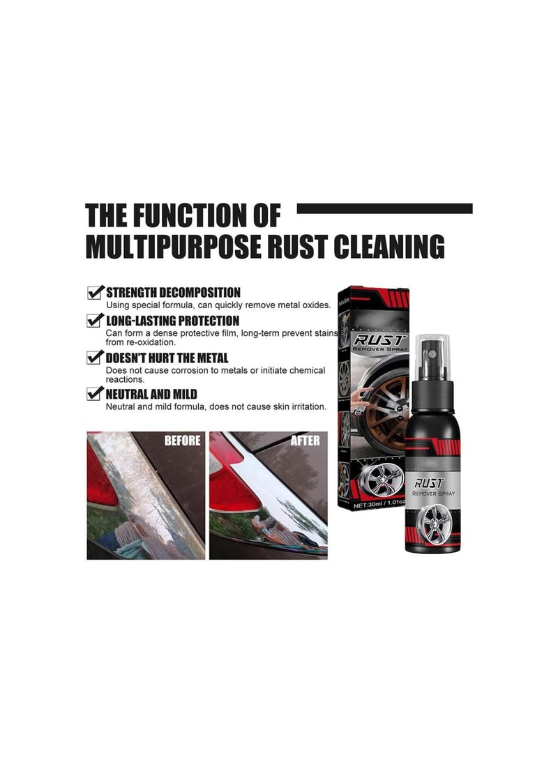 Multifunctional Metal Rust Remover, Car Rust Removal Spray, Iron Powder Remover, Rust Protection Spray for Metal, Car Rust Remover, for Rust from Tools, Metals, Cast Iron, Car Parts, Etc (30ml, 1pcs)