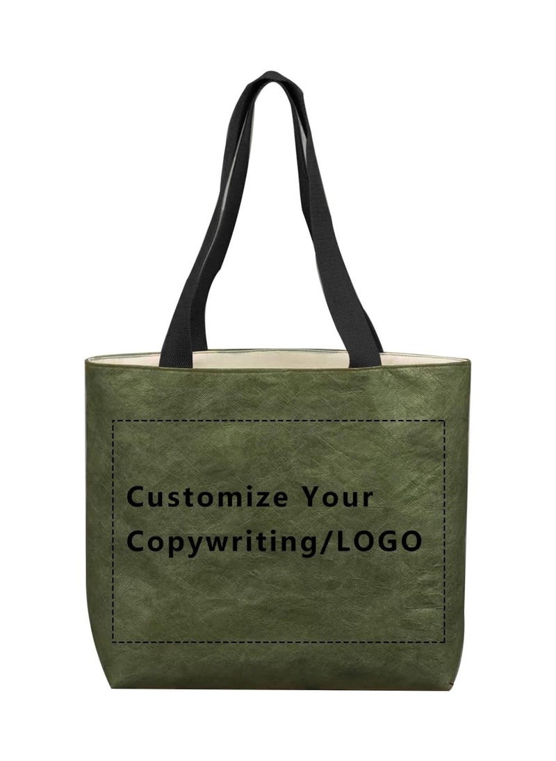 Tote Bags Stylish, Beautiful, Reusable  Tote Bags with Logo,  Tote for Women, Teachers (Green)