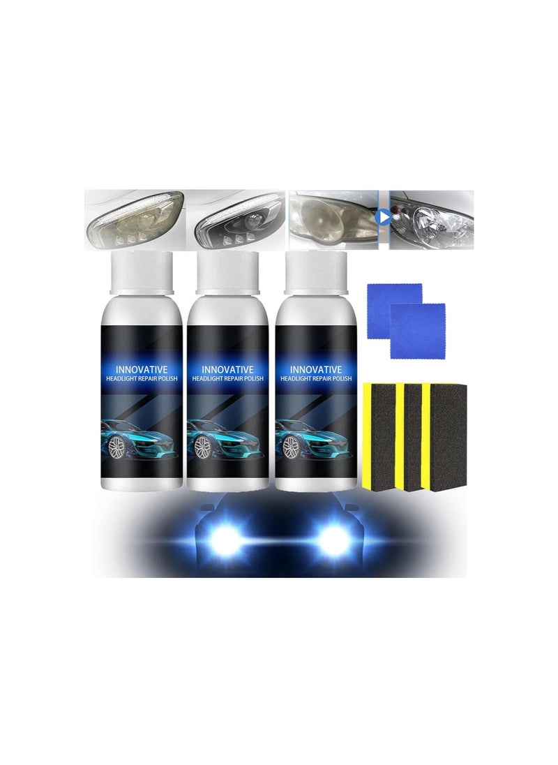 Powerful Advance Headlight Repair Agent, Innovative Headlight Repair Polish, Meguiars Headlight Coating, Car Headlight Repair Fluid, Car Headlight Restoration Kit (50ml, 3pcs)