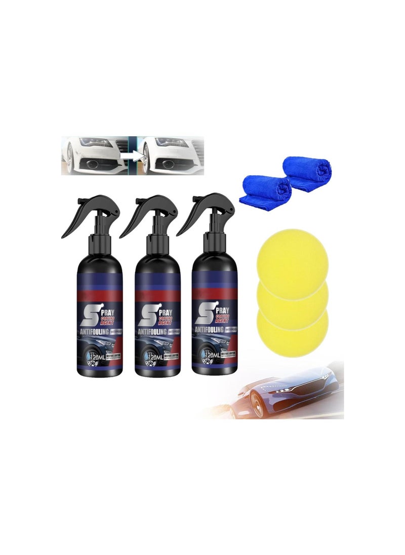 Multi-functional Coating Renewal Agent, Car Coating Agent Spray, Coating Renewal Agent Spray, Car Coating Agent Ceramic 3 in 1, High Protection 3 in 1 Spray, Waterless Wash, Nano Car Spray (3pcs)