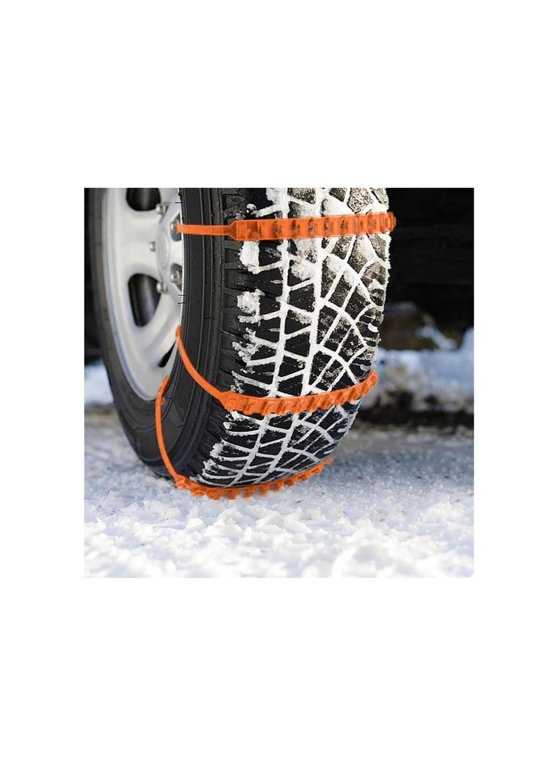 Snow Tire Chains for Car, 10 Pcs Portable Anti-skid Chains, Adjustable Durable Universal Tire Chains, Winter Emergency Accessories for Snow Ice Sand Mud Road (20)