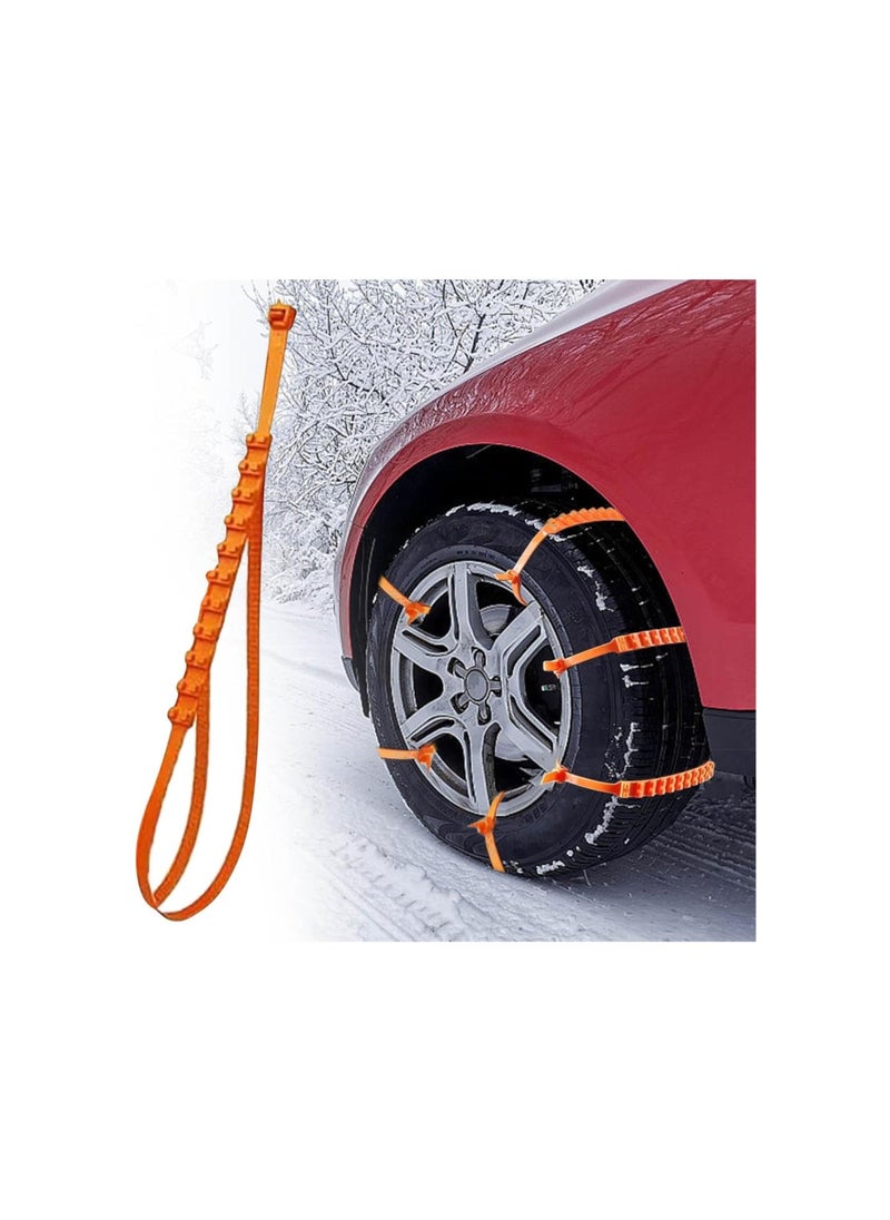 Snow Tire Chains for Car, 10 Pcs Portable Anti-skid Chains, Adjustable Durable Universal Tire Chains, Winter Emergency Accessories for Snow Ice Sand Mud Road (20)