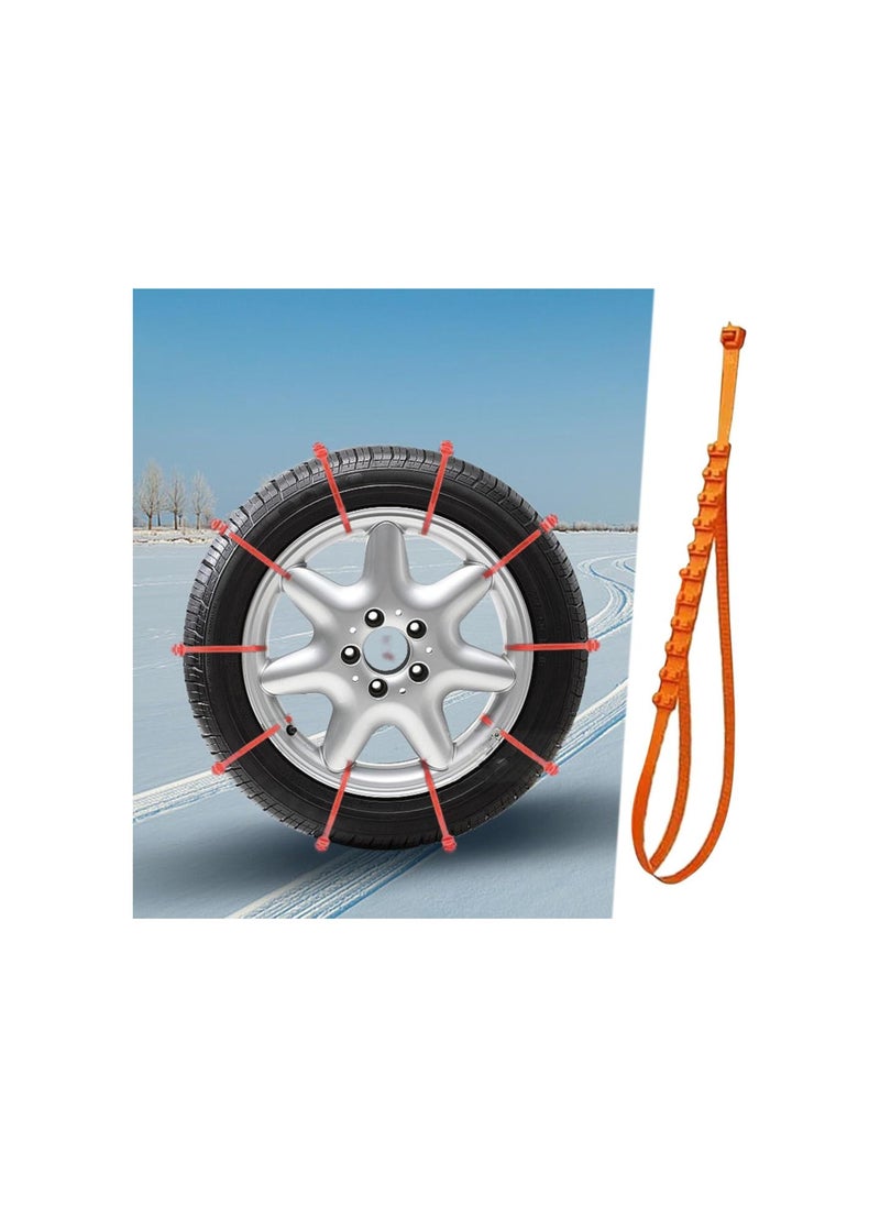 Snow Tire Chains for Car, 10 Pcs Portable Anti-skid Chains, Adjustable Durable Universal Tire Chains, Winter Emergency Accessories for Snow Ice Sand Mud Road (20)