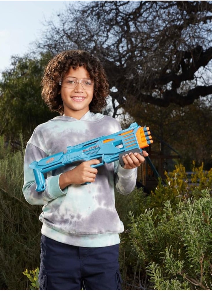 Nerf Elite 2.0 Tetrad QS-4 Blaster – 4-Barrel Pump Action Blasting, Includes 4 Nerf Elite Darts, Tactical Rail for Customization, High-Performance Toy Gun for Kids