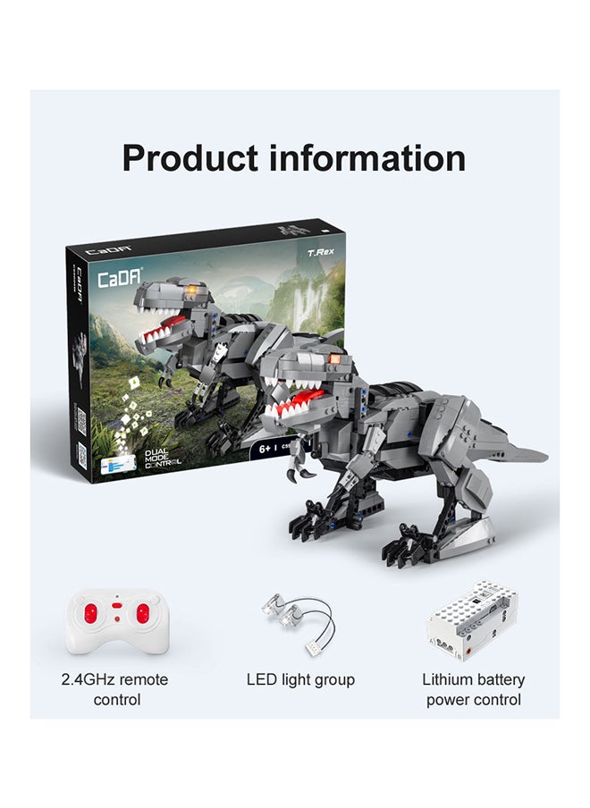 CaDA Remote Control with Programmable APP Toy Building Blocks Set Grey Programming  Tyrannosaurus Rex C59006W 701pcs for +6 Years old