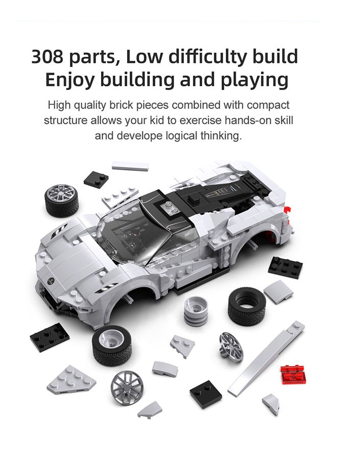 CaDA Remote Control Car with Programmable APP Toy Building Blocks Grey Lotus Evija Car Officially licensed C51071W 308pcs for +6 Years old