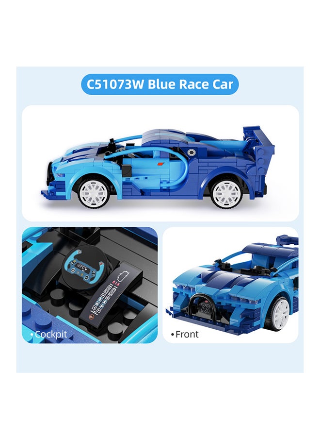 CaDA Remote Control Car Toy Building Blocks Blue Race Car(Dual Control) C51073W