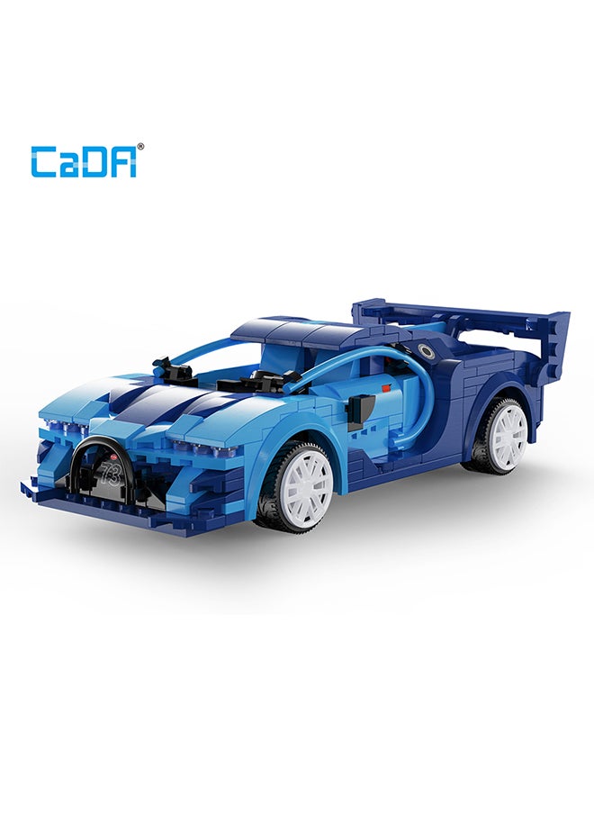 CaDA Remote Control Car Toy Building Blocks Blue Race Car(Dual Control) C51073W