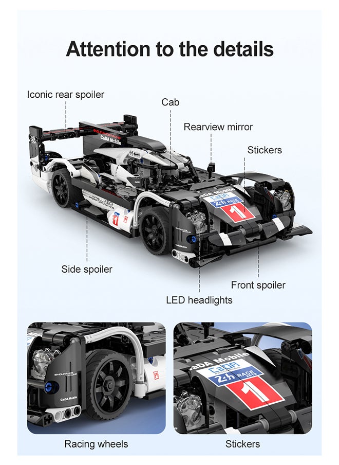 CaDA Remote Control Car Toy Building Blocks 1:14 GT Super Car (Dual Control) C51307W