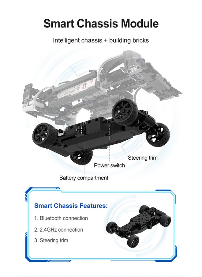 CaDA Remote Control Car Toy Building Blocks 1:14 GT Super Car (Dual Control) C51307W