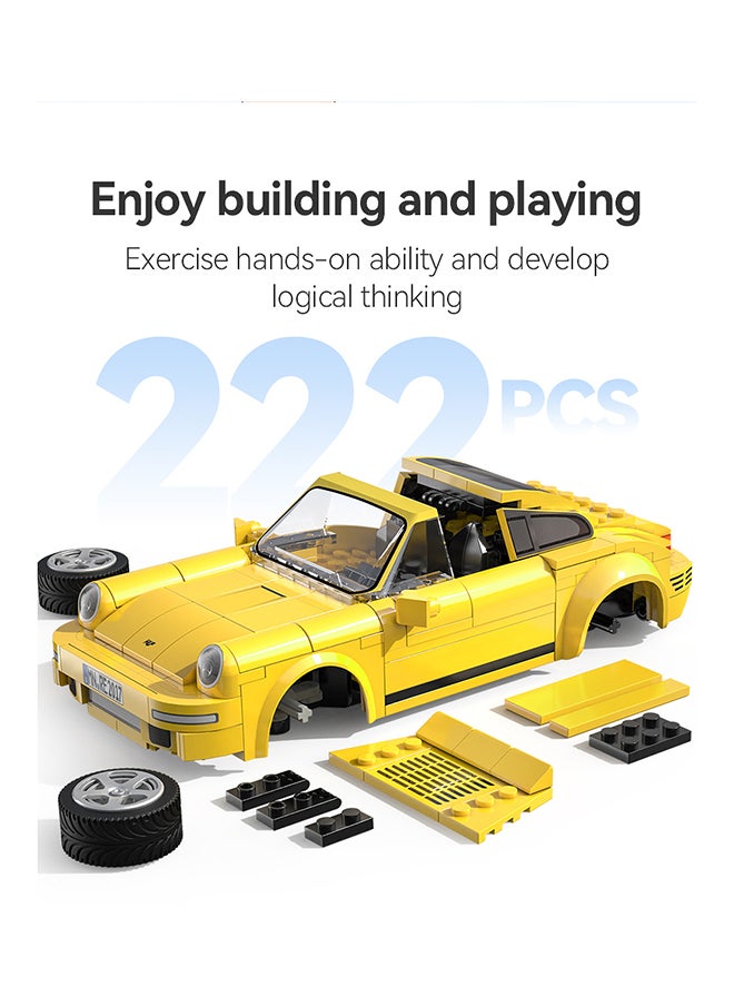 CaDA Remote Control Car with Programmable APP Toy Building Blocks Yellow Ruff Porsche CTR Yellowbird Car C51079W 222pcs for +6 Years old