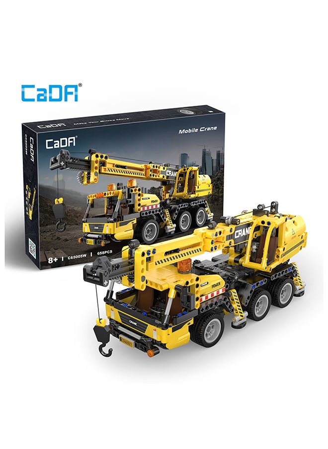 CaDA Car Toy Building Blocks Yellow Mobile Crane C65005W 658pcs for +8 Years old