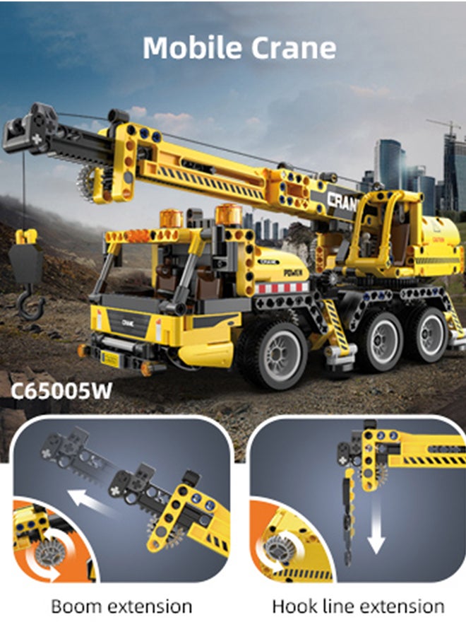 CaDA Car Toy Building Blocks Yellow Mobile Crane C65005W 658pcs for +8 Years old