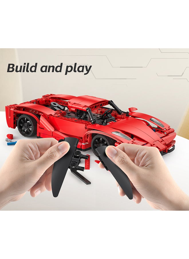 CaDA Remote Control Car Toy Building Blocks 1:14 Red Blade Car (Dual Control) C51304W