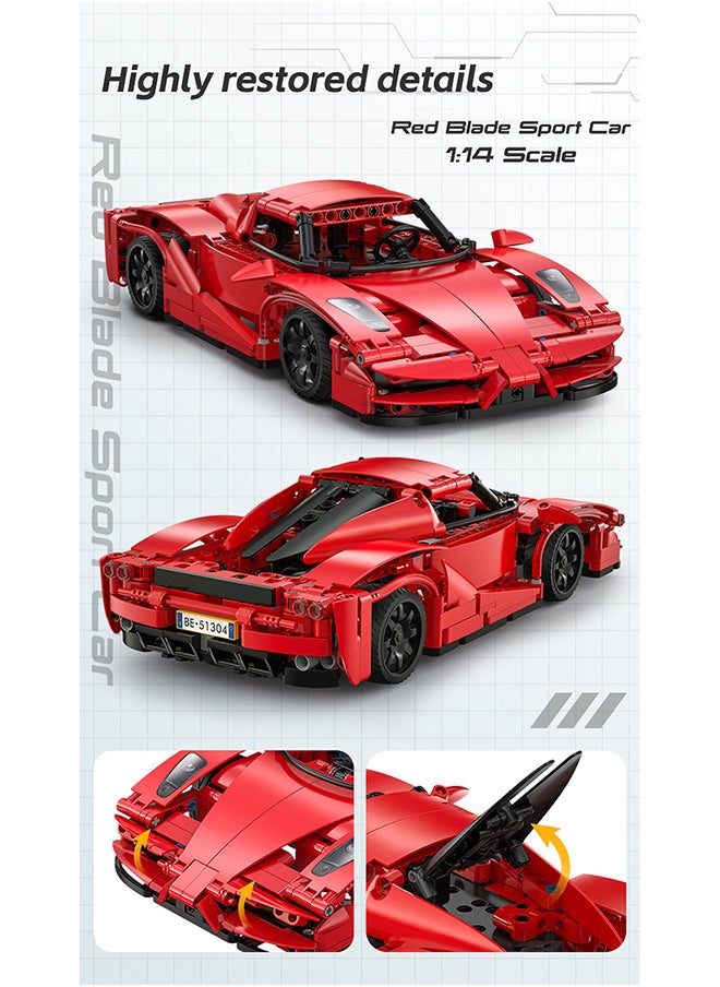 CaDA Remote Control Car Toy Building Blocks 1:14 Red Blade Car (Dual Control) C51304W