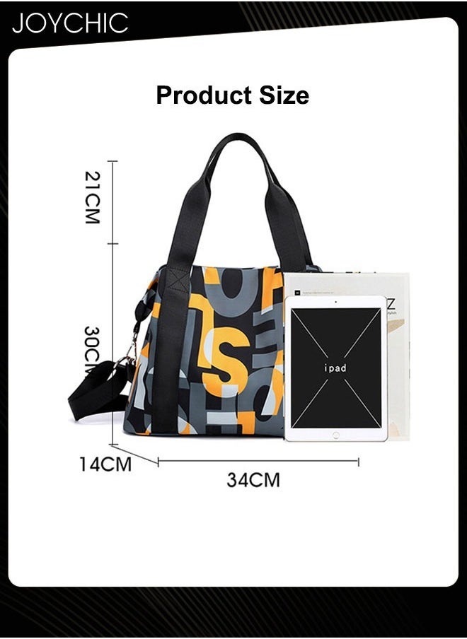 Korean Style Letter Design Nylon Waterproof and Wear Resistant Tote Women Travel Large Capacity Dual-purpose Messenger Shoulder Crossbody Bag